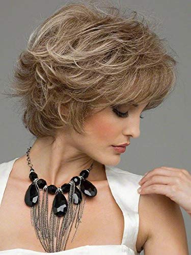 Kylie Wig Color DARK BROWN - Envy Wigs 6.25" Short Wavy Shag Human Hair Heat Friendly Synthetic Blend Hand Tied Monofilament Top Peluca Pixie Bundle Travel Kit, MaxWigs Hairloss Booklet