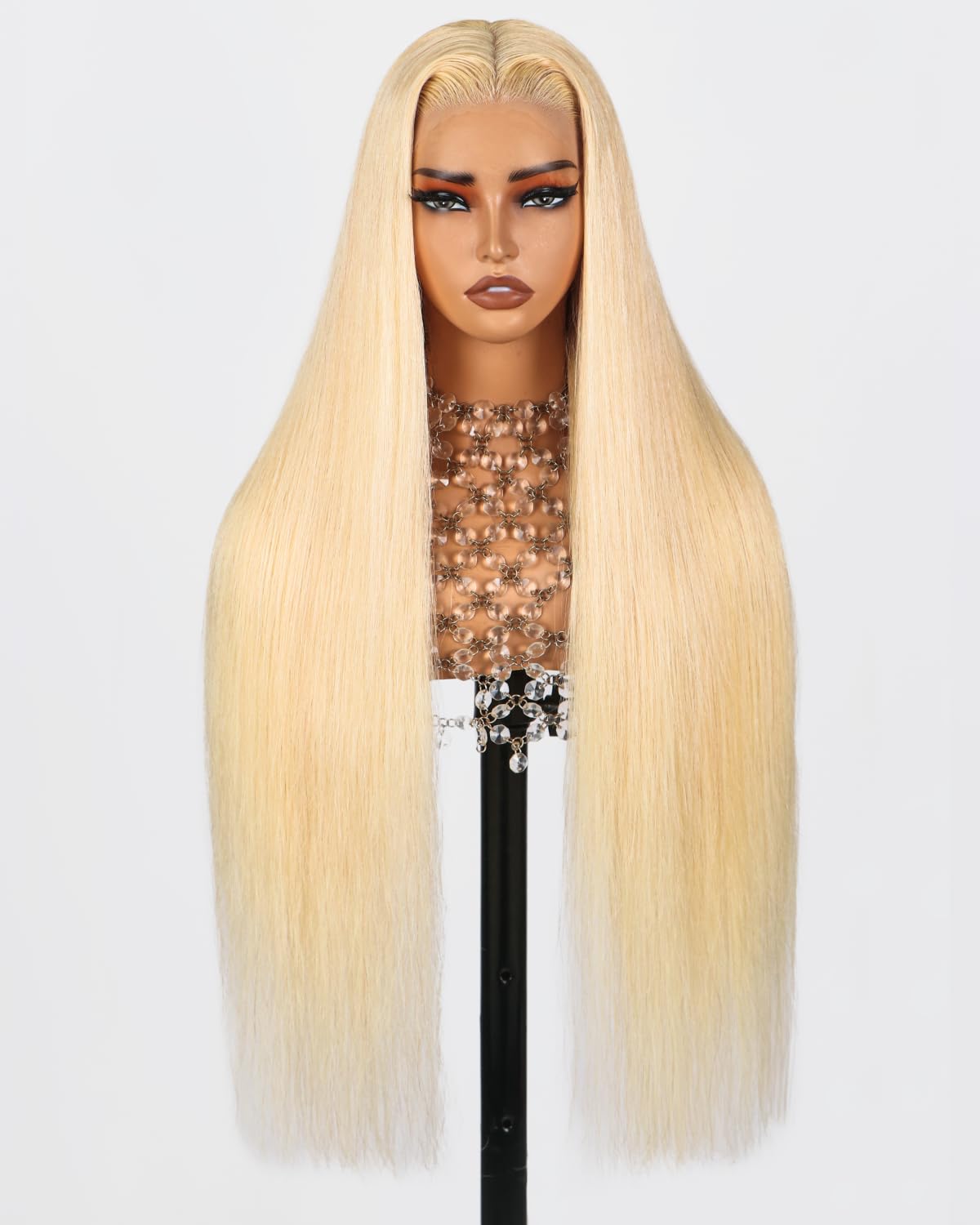 Arabella 613 Lace Front Wig Human Hair 13x4 Ready to Go Glueless Wig 12A Blonde Lace Front Wigs Human Hair 210% Density 613 Straight Hair 613 HD Lace Frontal Wig(40inch, 613 13X4 Straight Wig)