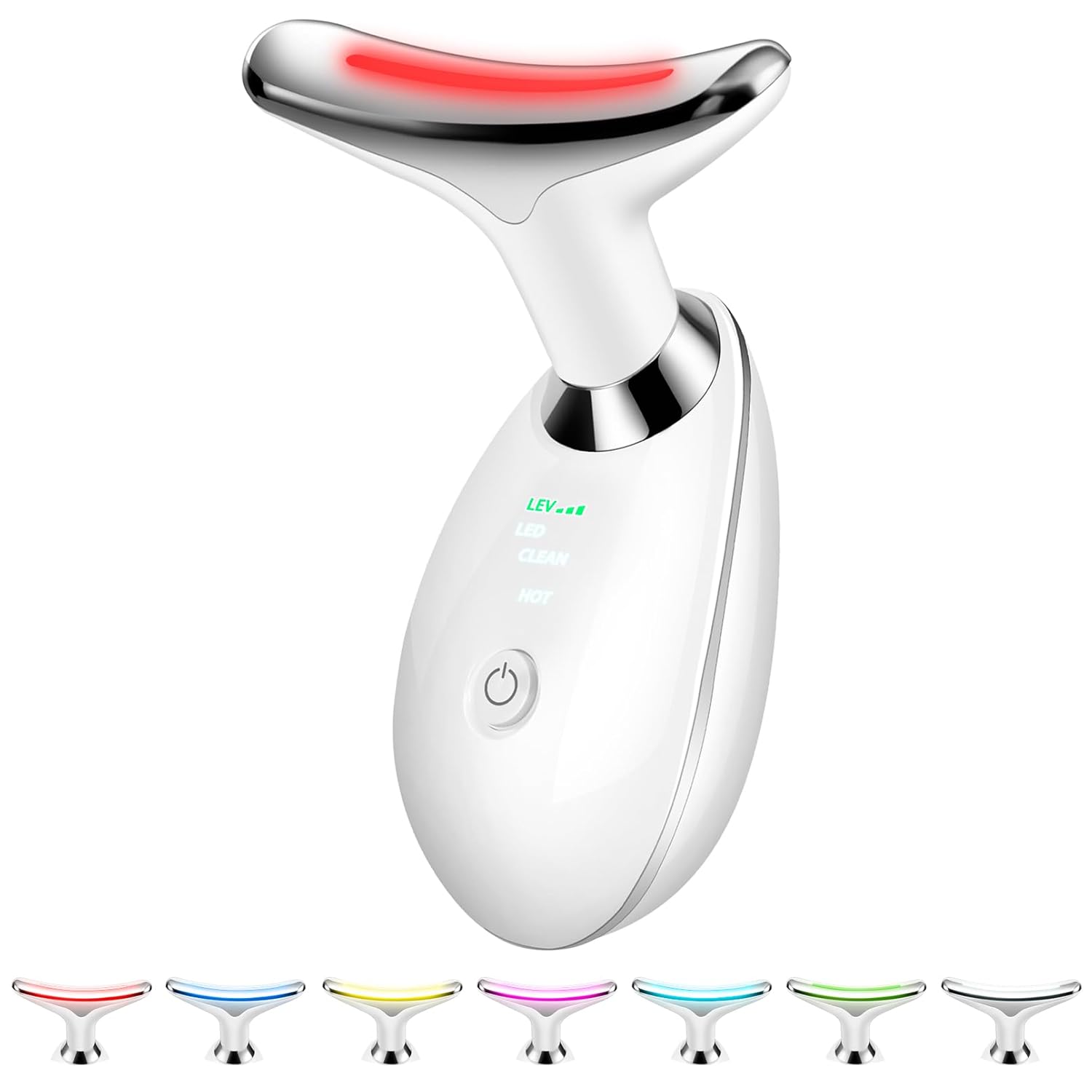 Face and Neck Massager Tool, 7-in-1 Color Red-Light-Therapy Wand for Skin Care