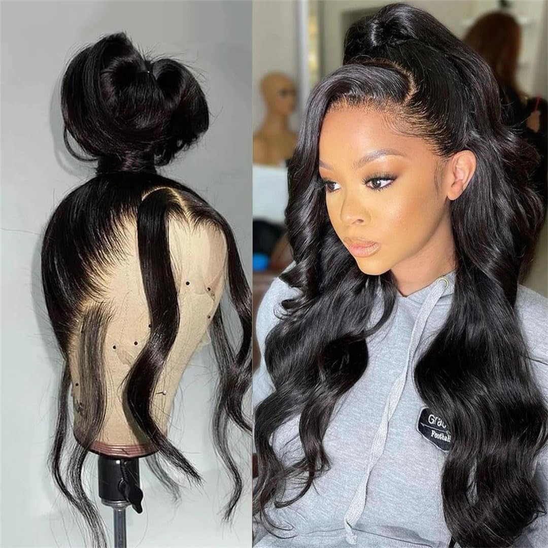 30 38Inch Body Wave 360 Lace Wig High Ponytailtail 180 250 Density Human Hair Wigs For Women