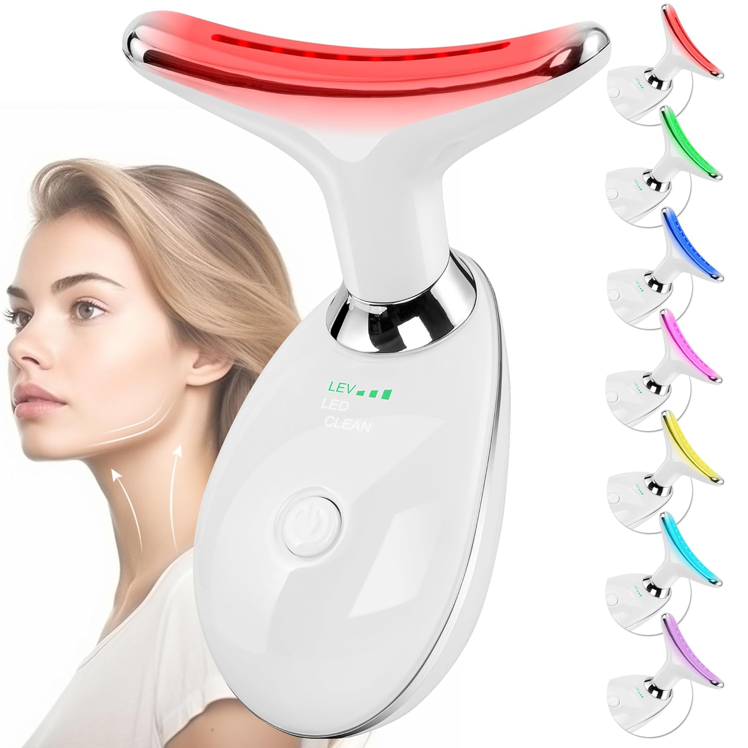 Facial Massager Red-Light-Therapy-for-Face and Neck, Face  culpting Wand with 7 Color