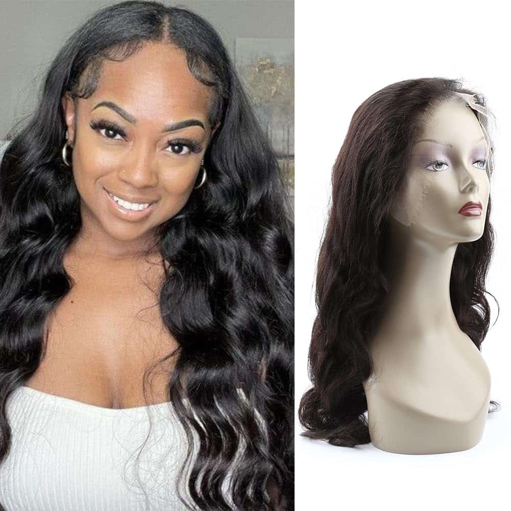 13X6 HD Full Frontal Lace Wigs Virgin Human Hair Wigs Pre Plucked Brazilian Hair Weave for Women Soft Breathable Wigs Natural Color Body Wave 32"