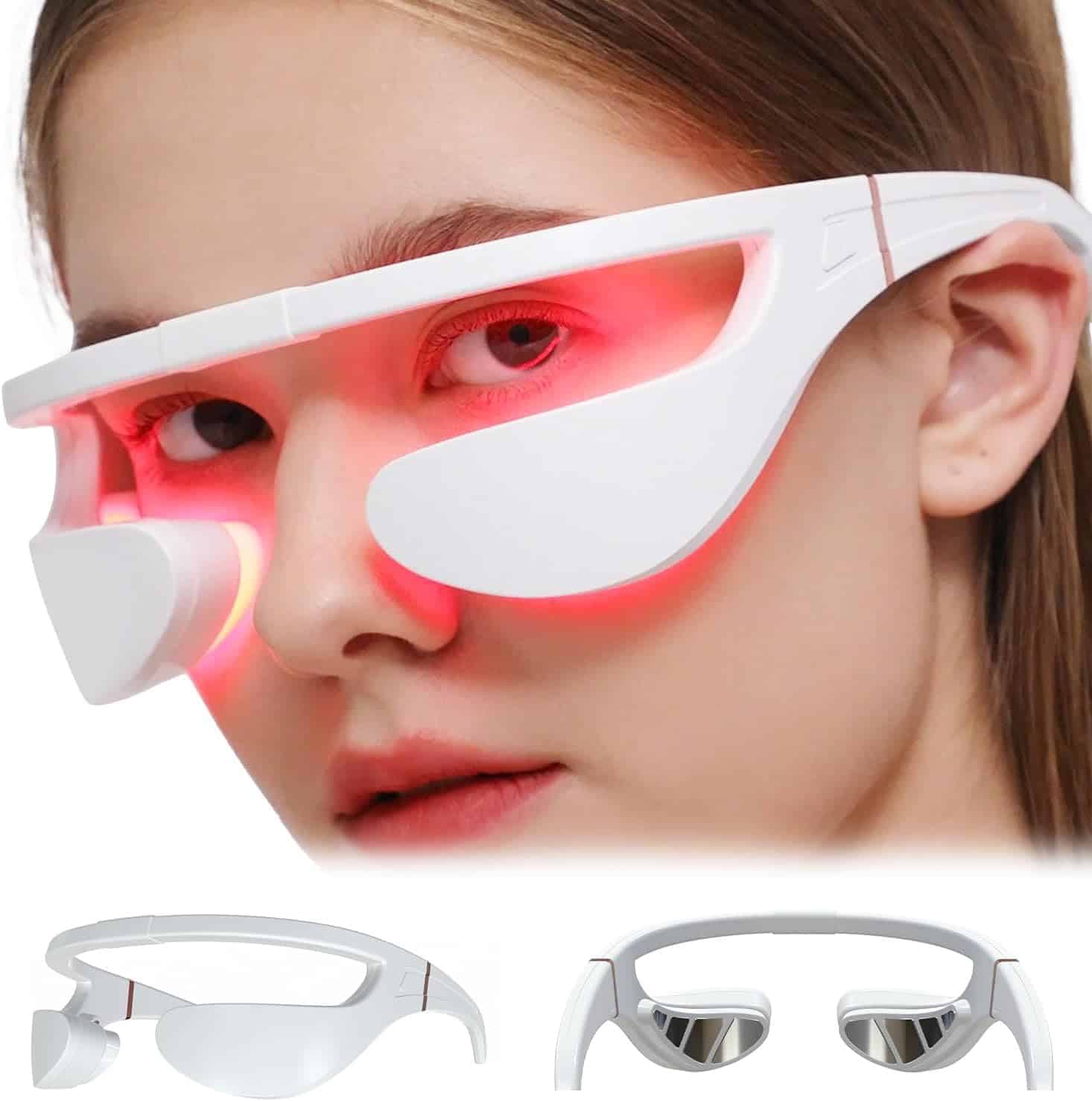 Microcurrent & 880nm Red Light Wrinkle Therapy Glasses,Under-Eye Massager,Used to Treat Eye Wrinkles.LED Eye Perfector (Model: EY-36B)