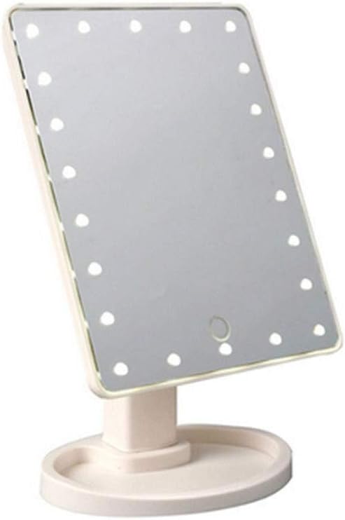 LED Touch Sn 22 Light Makeup Mirror Desktop Make up 10X Magnifying Beauty Vanity Mirror Lighting Detachable/Storage Base (Color : C)