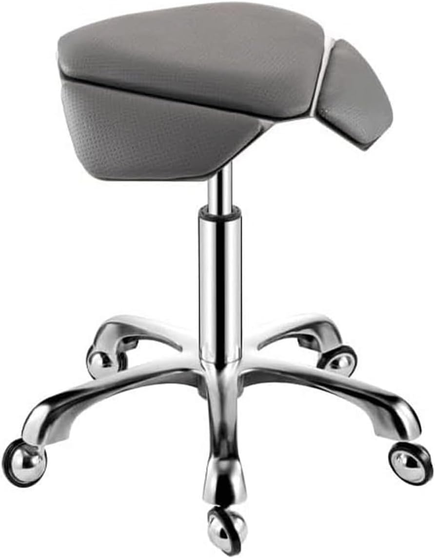 Gas Lift Stool Saddle Stool Chair with Back Support,Beauty Stool with Footrest Swivel Seat Chair