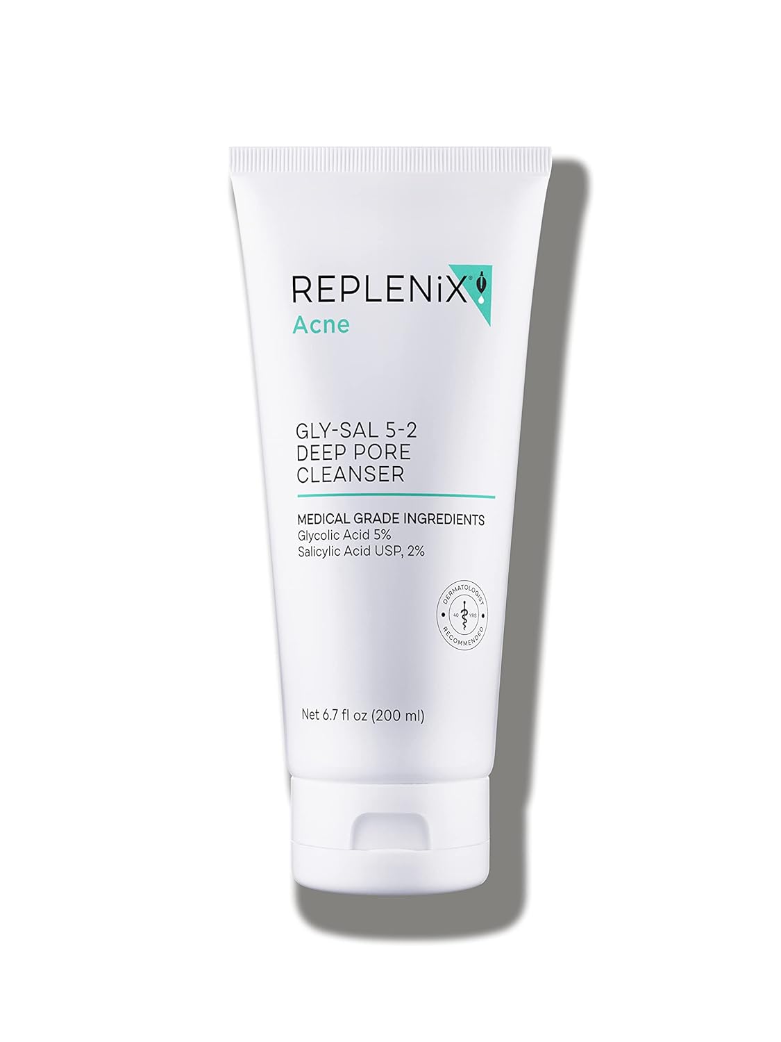 Replenix Gly-Sal Deep Pore Facial Cleanser, Medical-Grade 5% Glycolic & 2% Salicylic Acid Oil-Free Face Wash for Acne-Prone Skin (6.7 fl. oz)