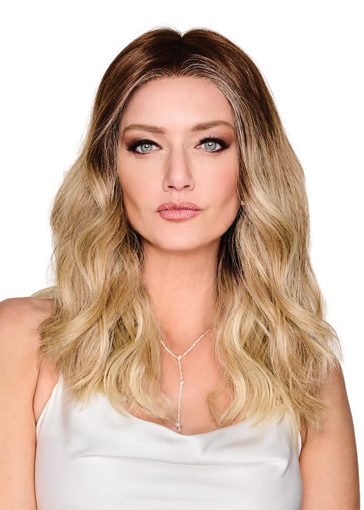 Raquel Welch Balayage Beauty Long Loose Beach Waves Wig by Hairuwear, Average Cap - OM8-24 Ombre Wheat