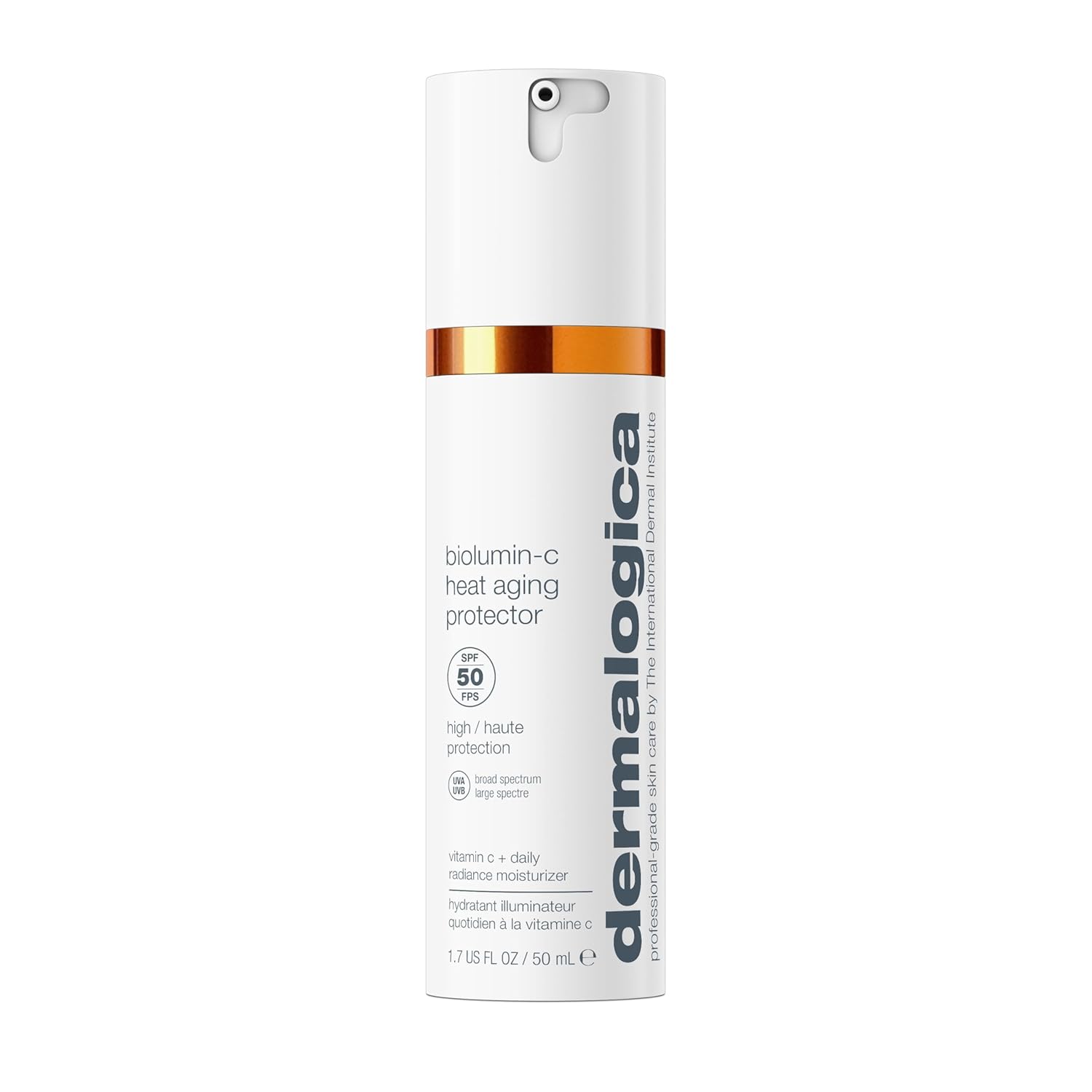 Dermalogica Biolumin-C Heat Aging Protector SPF 50, Daily Face Moisturizer with Sunscreen - Defend Signs of Skin Aging, 1.7 fl oz