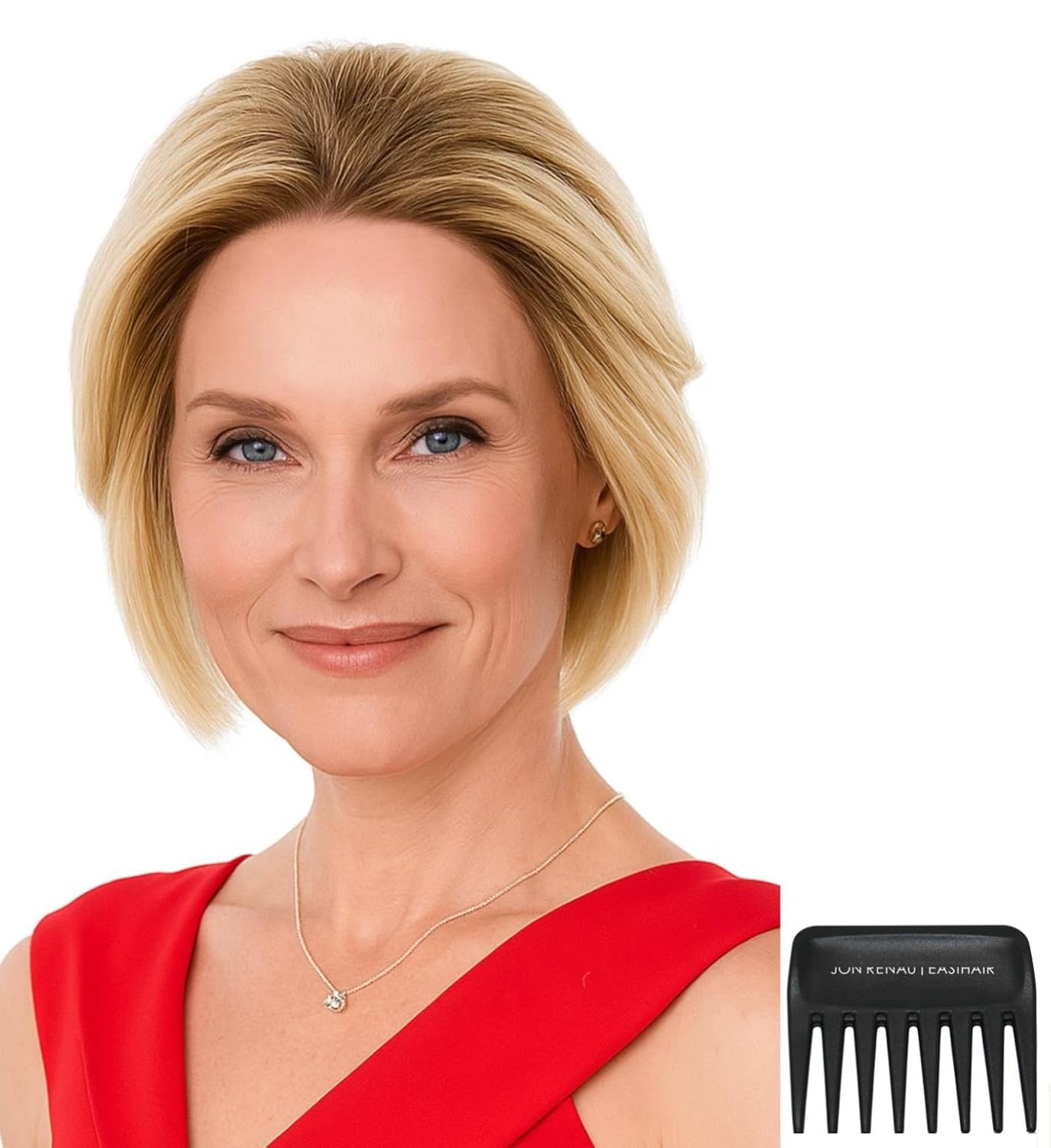 Bundle - 3 Items: Ignite Human Hair Wig by Jon Renau, Christy's Wigs Q & A Booklet & Wide Tooth Comb - Color: 8_30