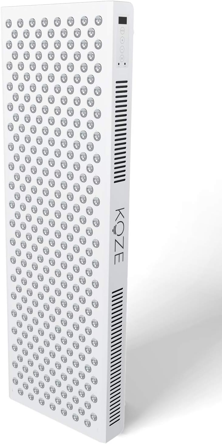 KOZE Red Light Therapy for Body 1500 watt - 300 Dual LEDs 660 & 850nm Red & Near Infrared NIR Light Therapy Device, Flicker Free No EMF, Clinical Grade Anti-Aging, Workout Recovery - X Series