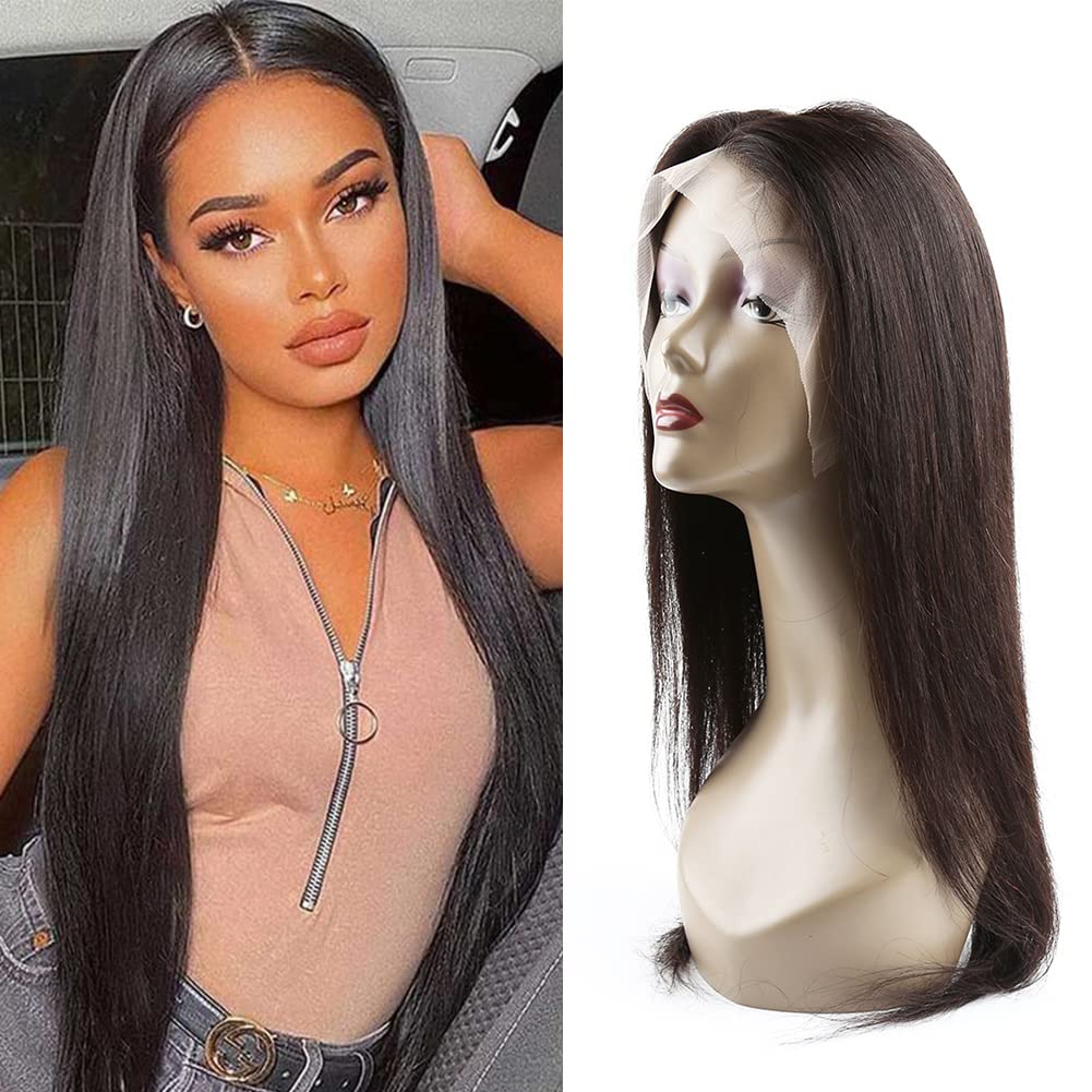 13X6 Swiss Lace Wigs Virgin Human Hair Wigs Pre Plucked Wigs for Black Women Straight Soft Breathable Wigs Brazilian Hair Natural Color 30"